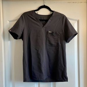 Figs - Catarina One-Pocket Scrub Top - Charcoal
